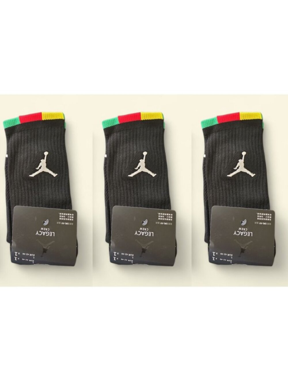 Jordan Socks Air Nike Socks 3 Pairs Everyday ELITE LEGACY CREW Men SIZE LARGE